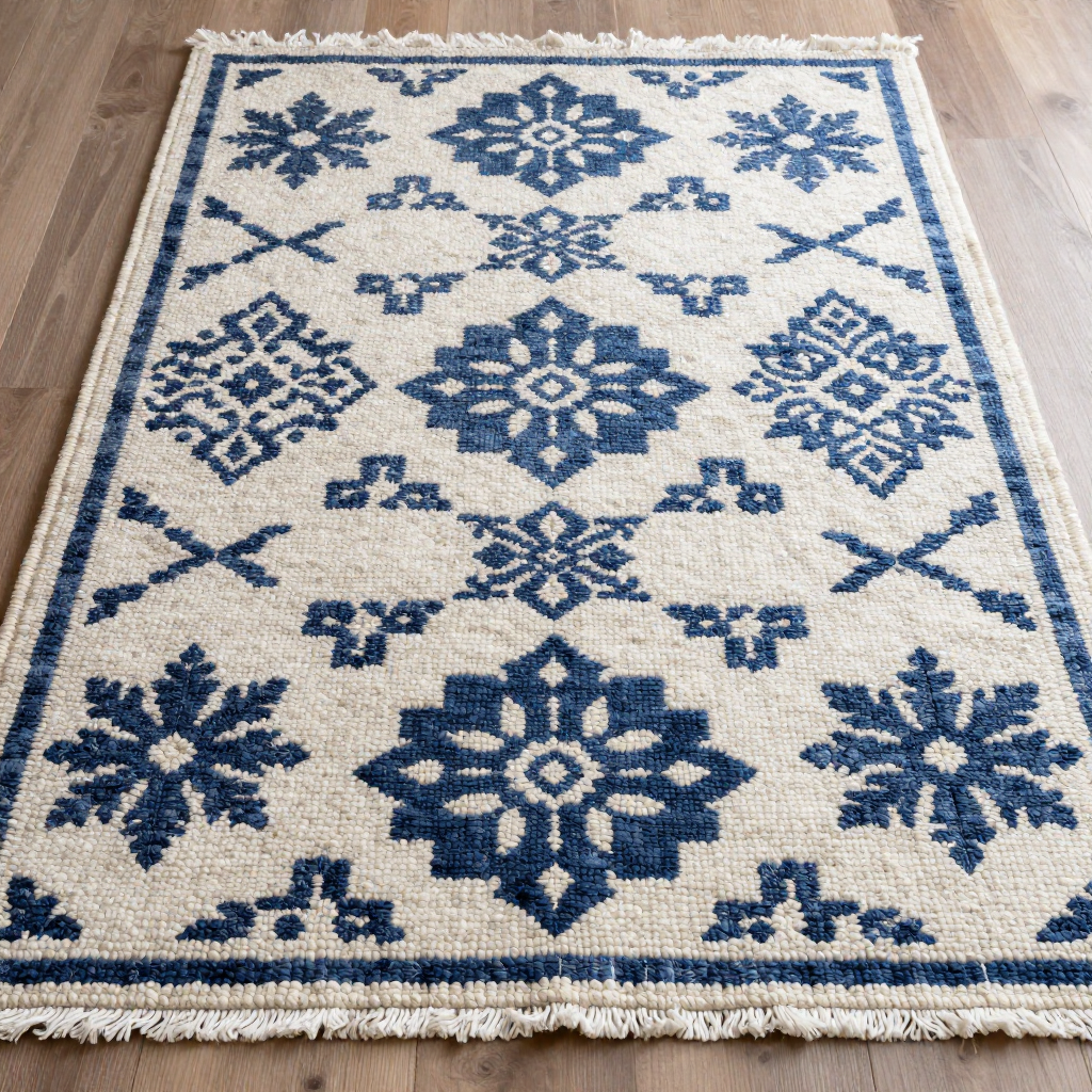 Handwoven wool area rug